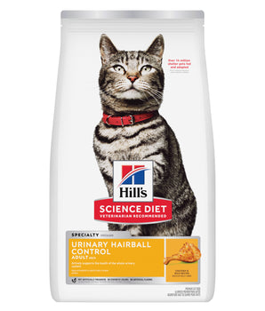 Hill's Science Diet Adult Urinary Hairball Control Chicken & Rice Recipe Cat Food 3.5lbs