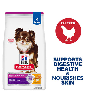 Hill's Science Diet Adult Sensitive Stomach & Skin Small & Mini Chicken Recipe Dog Food 4lbs