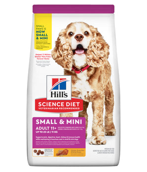 Hill's Science Diet Adult 11+ Small & Mini Chicken, Brown Rice & Barley Recipe Dog Food 4.5lbs