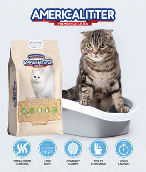 AmericaLitter Natural Tofu Cat Litter Unscented 10 Litres