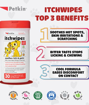 [ANY 2 FOR $28] Petkin Itch Wipes 30ct