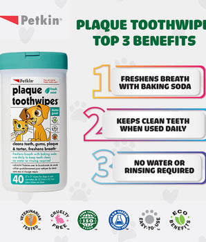 [2 FOR $28] Petkin Toothwipes 40ct