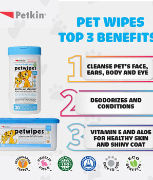 [ANY 2 FOR $28] Petkin Pet Wipes 30ct