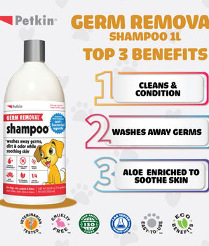 Petkin Germ Removal Shampoo Vanilla Scent 1000ml