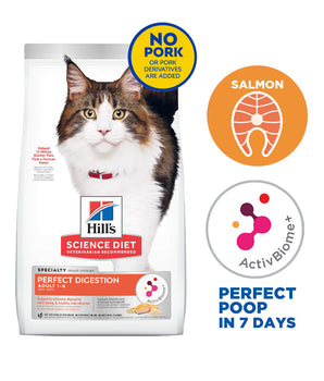 Hill's Science Diet Adult Perfect Digestion Salmon, Brown Rice, and Whole Oats Recipe Cat Food 3.5lbs
