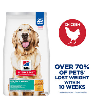 Hill's Science Diet Adult Perfect Weight Chicken Recipe Dog Food 25lbs