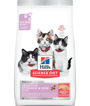 Hill's Science Diet Kitten Sensitive Stomach & Skin Salmon & Brown Rice Recipe 3.5lbs