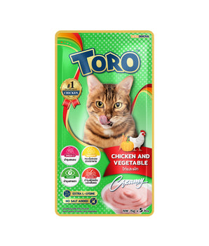 [BUY ANY 3 FOR $9.80] Toro Lickable Cat Treats Chicken With Vegetable 15g x 5pcs