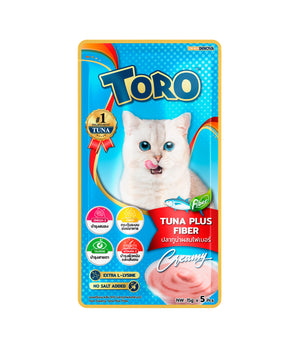 [BUY ANY 3 FOR $9.80] Toro Lickable Cat Treats Tuna Plus Fiber 15g x 5pcs