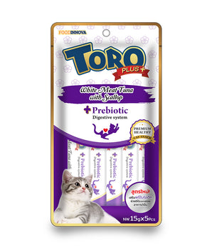 [BUY ANY 3 FOR $11.80] Toro Plus White Meat Tuna With Scallop and Prebiotic for Healthy Digestive System Cat Treats 15g x 5pcs