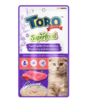 [BUY ANY 3 FOR $11.80] Toro Plus Tuna With Cranberry, Blueberry and Strawberry Creamy Cat Treats 14g x 5pcs