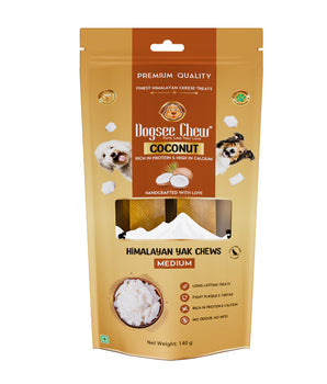 [ANY 2 FOR $25] Dogsee Chew Coconut Himalayan Yak Cheese Chews Medium 140g