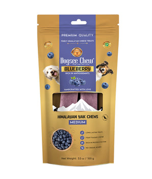 [ANY 2 @50%] Dogsee Chew Blueberry Himalayan Yak Cheese Chews Medium 100g