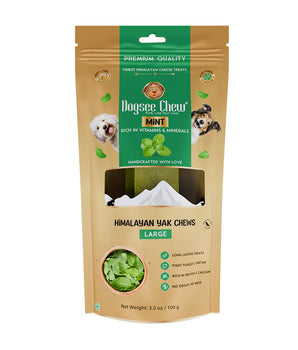 [ANY 2 @50%] Dogsee Chew Mint Himalayan Yak Cheese Chews Large 100g