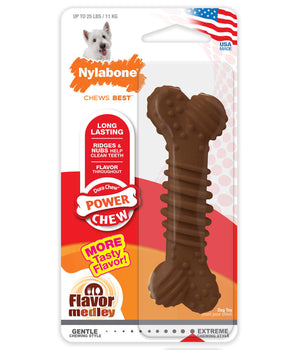 [ANY 3 AT 20%OFF] Nylabone Dura Chew Power Chew Textured Bone Dog Chew Toy Regular / Wolf