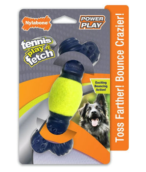 [ANY 3 AT 20%OFF] Nylabone Power Play Tennis Play 'n Fetch Interactive Toy