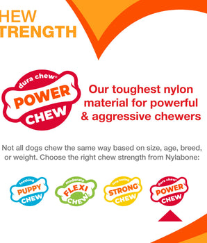 [ANY 3 AT 20%OFF] Nylabone Dura Chew Power Chew Textured Bone Dog Chew Toy Regular / Wolf