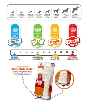 Nylabone Barbell Power Chew Durable Dog Toy Peanut Butter Medium/Large