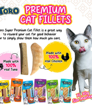 [BUY ANY 5 FOR $10] Toro Cat treats Grilled Chicken Fillet Plus Collagen 30g